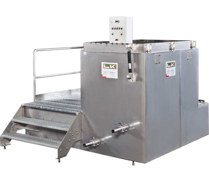 Stainless steel process container, with insulation and comfort lid with gas pressure spring