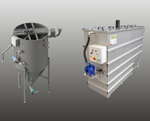 The LK separator in combination with ultrafiltration, splitting plants and LK tangential separator.